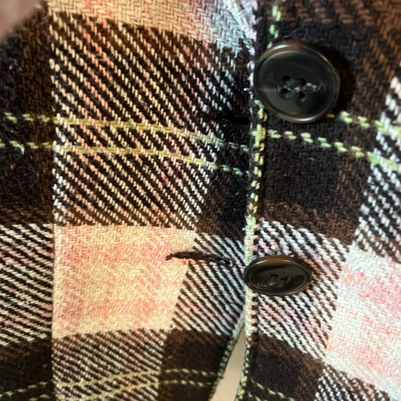 CAbi 3/4 sleeve brown, cream, pink and green jacket size 16 - Picture 3 of 7